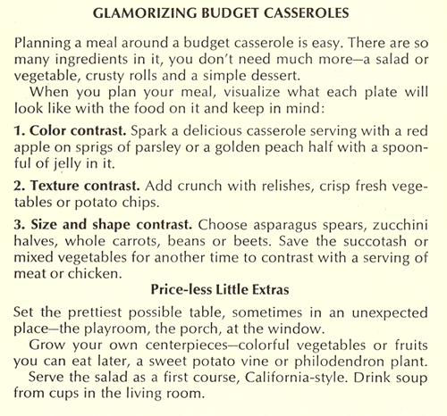 Glamorizing Budget Casseroles