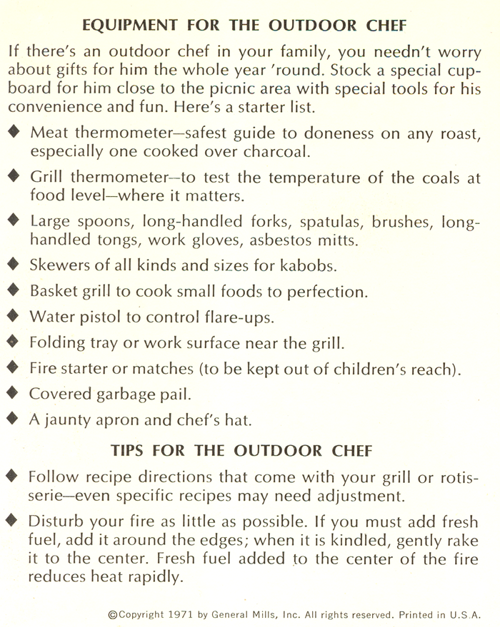 Equipment and Tips for the Outdoor Chef