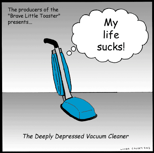depressed vacuum cleaner