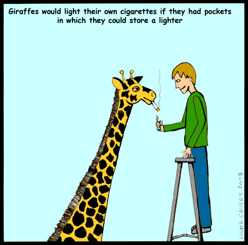 Helping a giraffe with a light