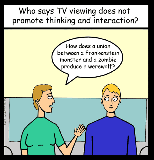 Who says TV viewing does not promote thinking and interaction?