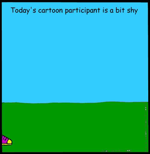 Shy cartoon participant