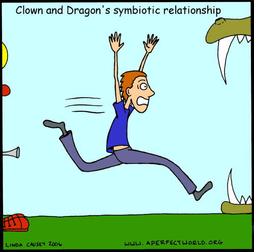 Clown and dragon's symbiotic relationship