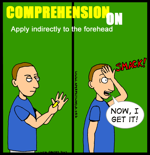Comprehension On! Apply indirectly to the forehead
