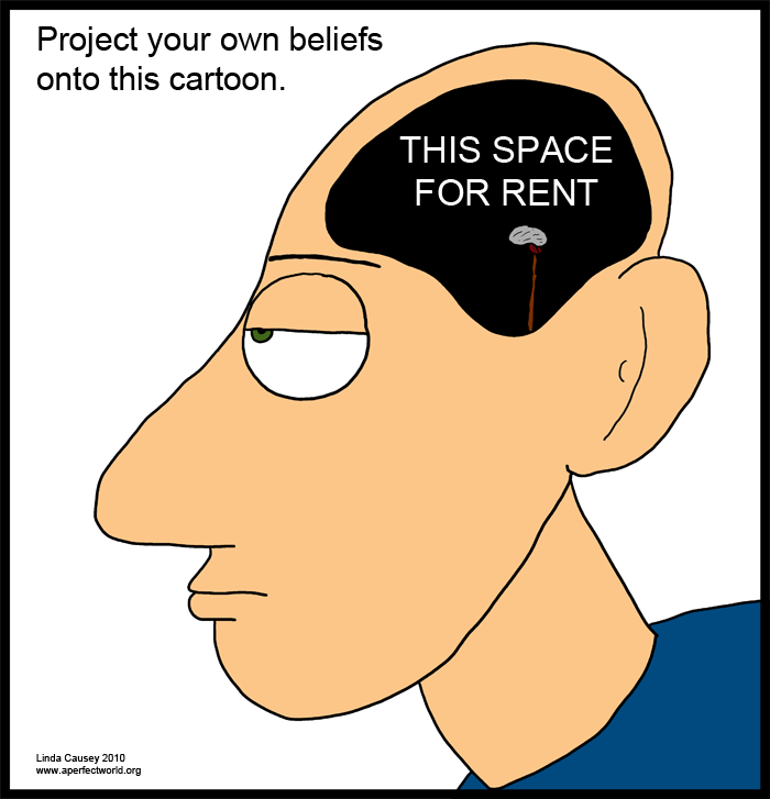 Project your own beliefs onto this cartoon