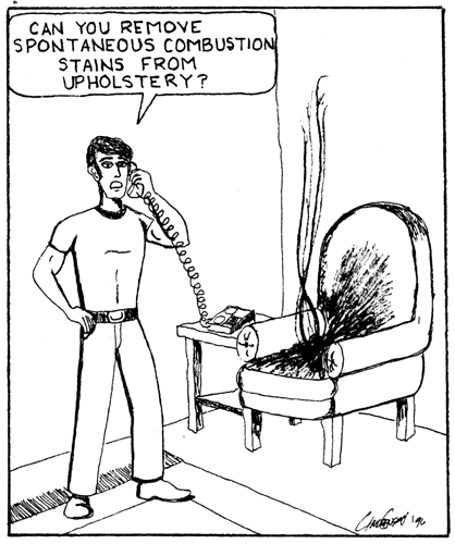 Can you remove spontaneous human combustion stains from upholstery?