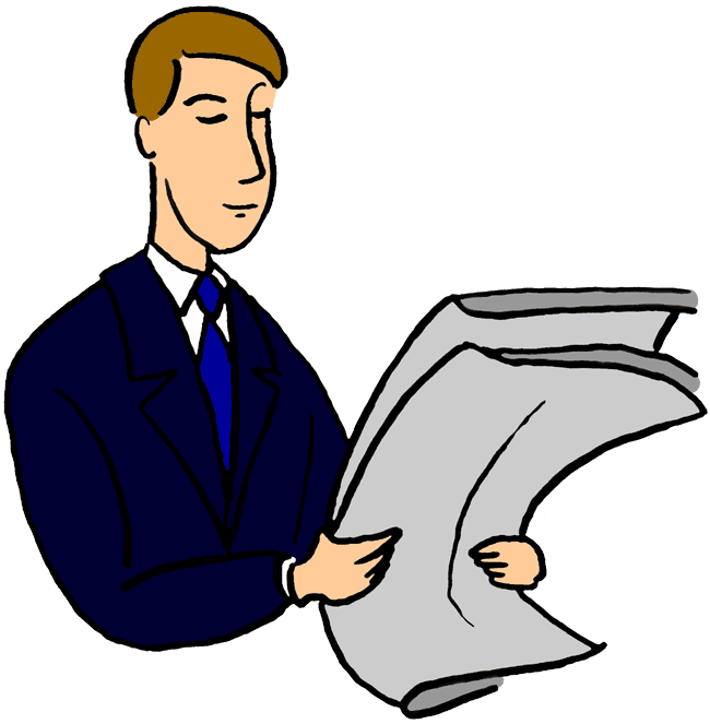 free clip art man reading newspaper - photo #2